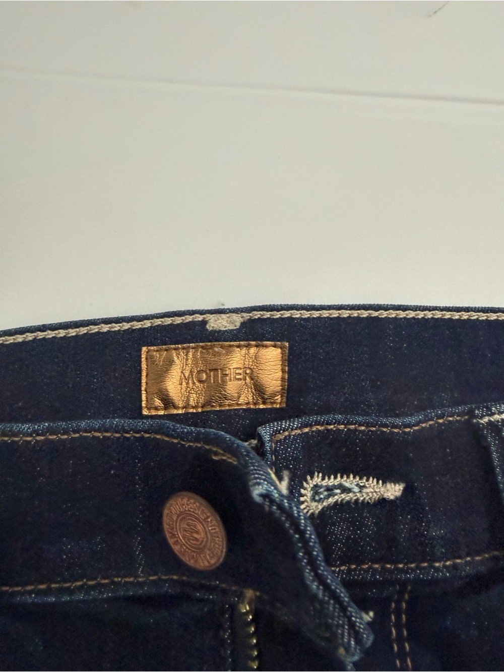 MOTHER Dark Indigo Straight-Leg Jeans with Raw Hem - Picture 2 of 8